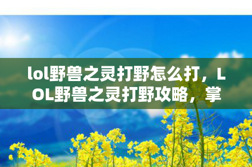 lol野兽之灵打野怎么打，LOL野兽之灵打野攻略，掌握节奏，掌控野区！