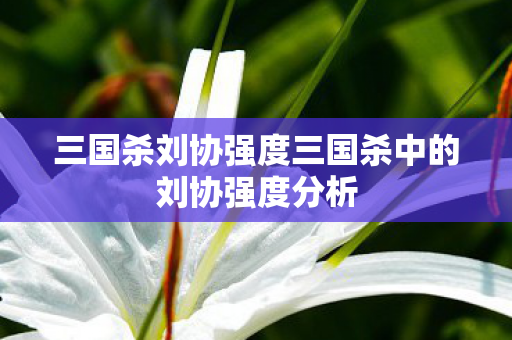 三国杀刘协强度三国杀中的刘协强度分析