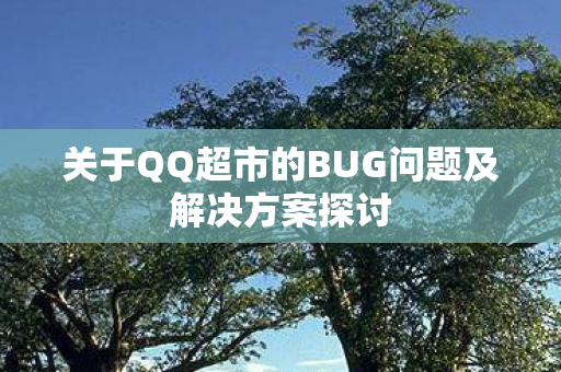 关于QQ超市的BUG问题及解决方案探讨
