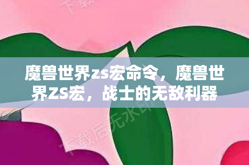 魔兽世界zs宏命令，魔兽世界ZS宏，战士的无敌利器