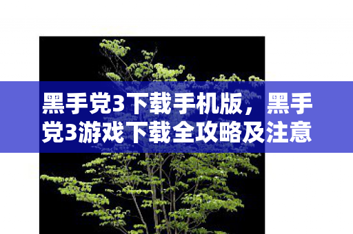 黑手党3下载手机版，黑手党3游戏下载全攻略及注意事项