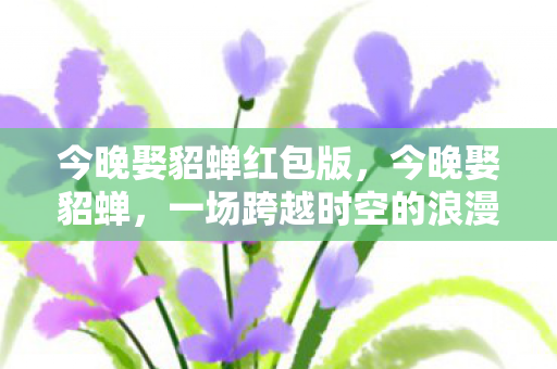 今晚娶貂蝉红包版，今晚娶貂蝉，一场跨越时空的浪漫传奇