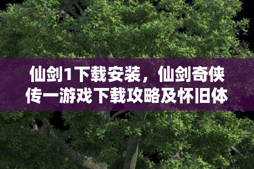 仙剑1下载安装，仙剑奇侠传一游戏下载攻略及怀旧体验分享