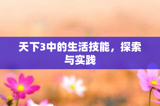 天下3中的生活技能，探索与实践