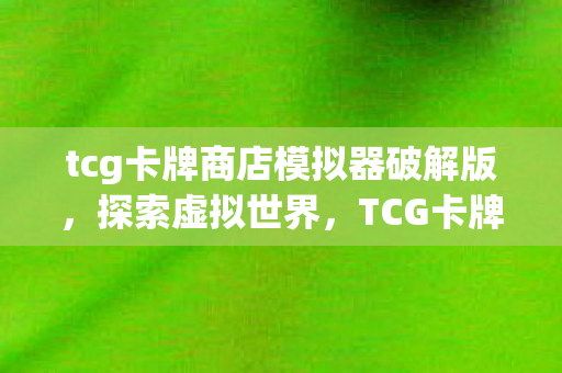 tcg卡牌商店模拟器破解版，探索虚拟世界，TCG卡牌商店模拟器体验之旅