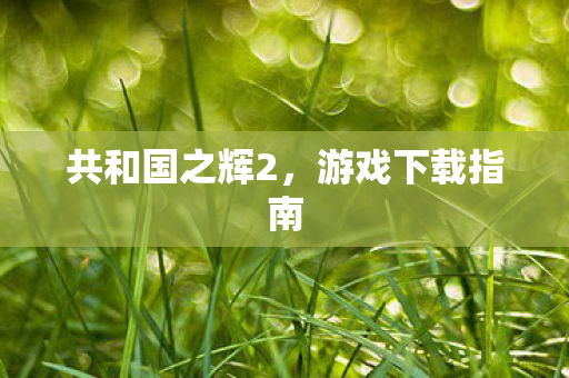共和国之辉2，游戏下载指南