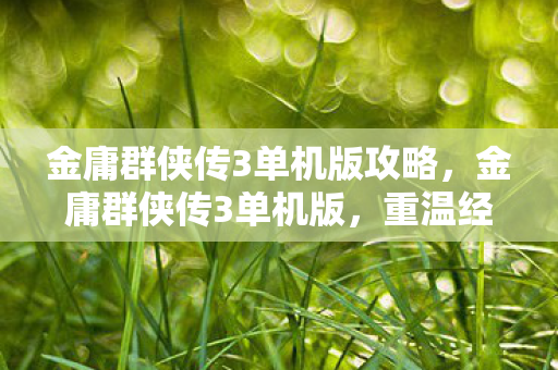 金庸群侠传3单机版攻略，金庸群侠传3单机版，重温经典武侠的魅力