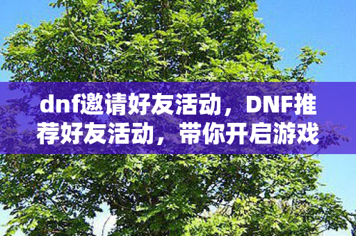 dnf邀请好友活动，DNF推荐好友活动，带你开启游戏新篇章！