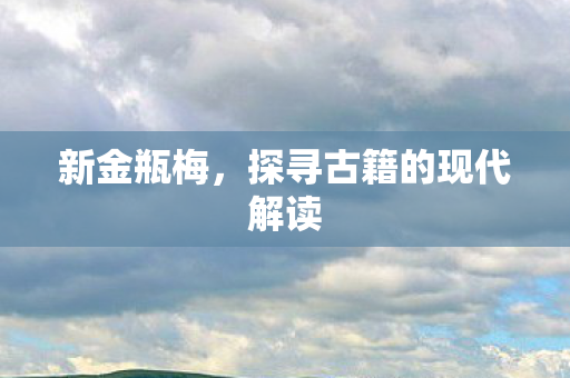 新金瓶梅，探寻古籍的现代解读