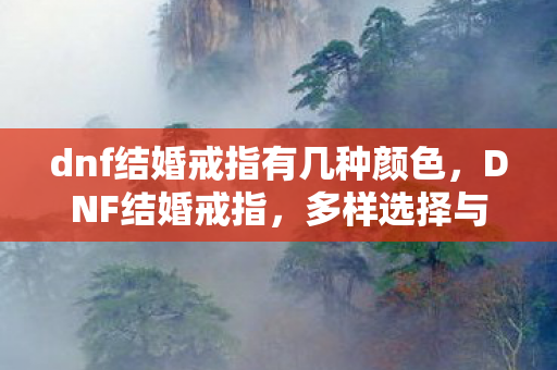 dnf结婚戒指有几种颜色，DNF结婚戒指，多样选择与独特魅力