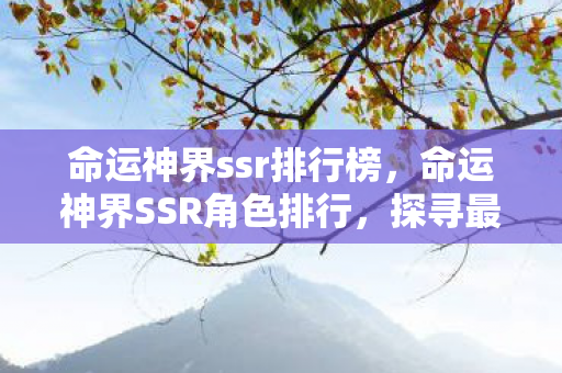 命运神界ssr排行榜，命运神界SSR角色排行，探寻最闪耀的神界明星