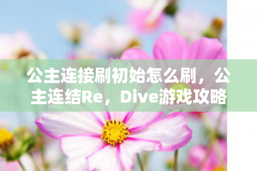 公主连接刷初始怎么刷，公主连结Re，Dive游戏攻略，如何高效刷初始角色？