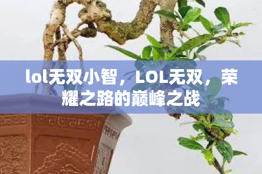lol无双小智，LOL无双，荣耀之路的巅峰之战