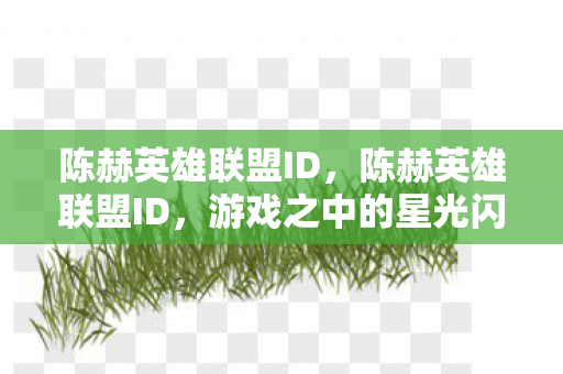 陈赫英雄联盟ID，陈赫英雄联盟ID，游戏之中的星光闪耀