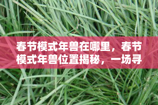 春节模式年兽在哪里，春节模式年兽位置揭秘，一场寻找神秘怪兽的冒险之旅