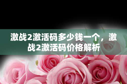 激战2激活码多少钱一个，激战2激活码价格解析