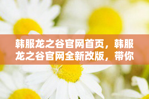 韩服龙之谷官网首页，韩服龙之谷官网全新改版，带你领略不一样的游戏世界！