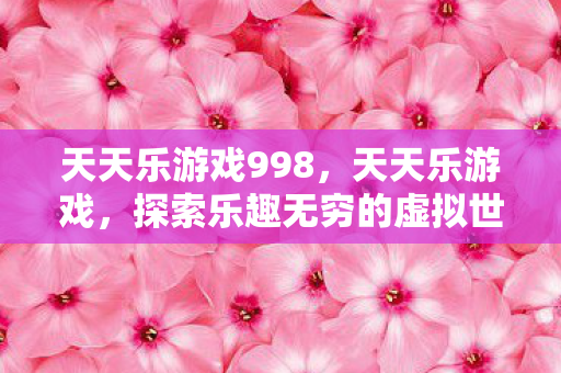 天天乐游戏998，天天乐游戏，探索乐趣无穷的虚拟世界