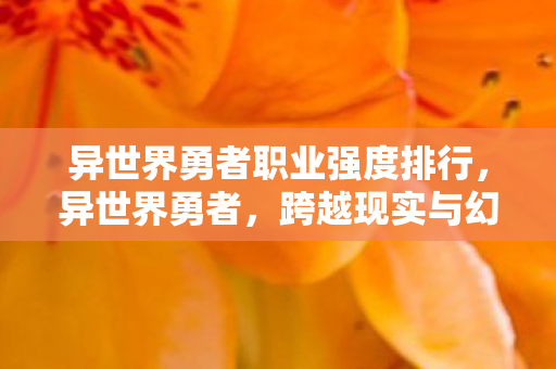 异世界勇者职业强度排行，异世界勇者，跨越现实与幻想的传奇之旅