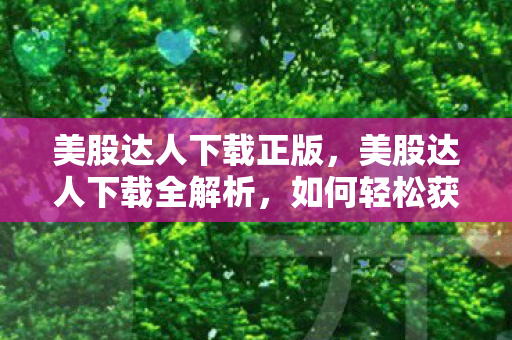 美股达人下载正版，美股达人下载全解析，如何轻松获取这一投资神器？