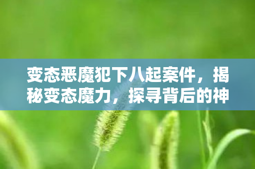 变态恶魔犯下八起案件，揭秘变态魔力，探寻背后的神秘面纱