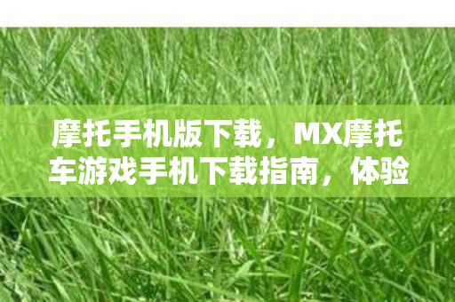 摩托手机版下载，MX摩托车游戏手机下载指南，体验速度与激情的极致快感