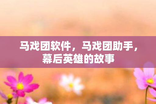 马戏团软件，马戏团助手，幕后英雄的故事