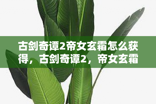 古剑奇谭2帝女玄霜怎么获得，古剑奇谭2，帝女玄霜的传奇之旅