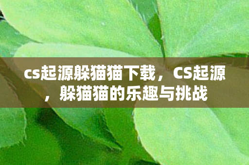 cs起源躲猫猫下载，CS起源，躲猫猫的乐趣与挑战