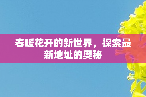 春暖花开的新世界，探索最新地址的奥秘