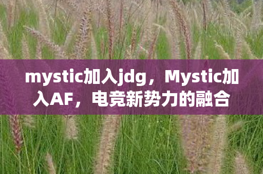 mystic加入jdg，Mystic加入AF，电竞新势力的融合与挑战