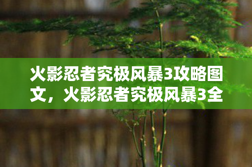火影忍者究极风暴3攻略图文，火影忍者究极风暴3全面攻略