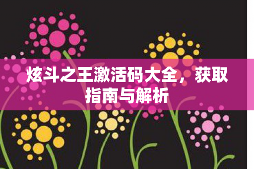 炫斗之王激活码大全,获取指南与解析