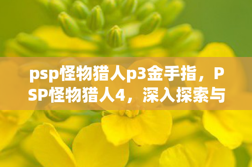 psp怪物猎人p3金手指，PSP怪物猎人4，深入探索与独特体验