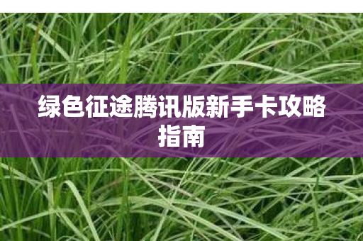 绿色征途腾讯版新手卡攻略指南