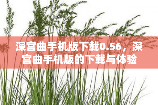 深宫曲手机版下载0.56，深宫曲手机版的下载与体验