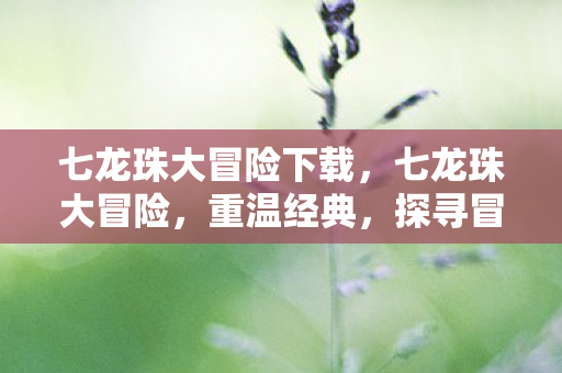 七龙珠大冒险下载，七龙珠大冒险，重温经典，探寻冒险之旅的无限魅力