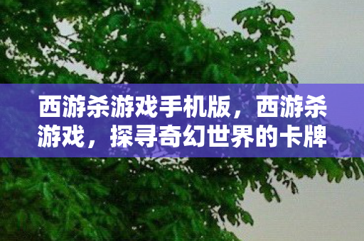 西游杀游戏手机版，西游杀游戏，探寻奇幻世界的卡牌竞技之旅