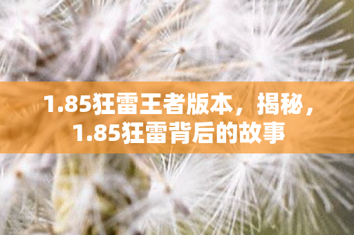 1.85狂雷王者版本，揭秘，1.85狂雷背后的故事