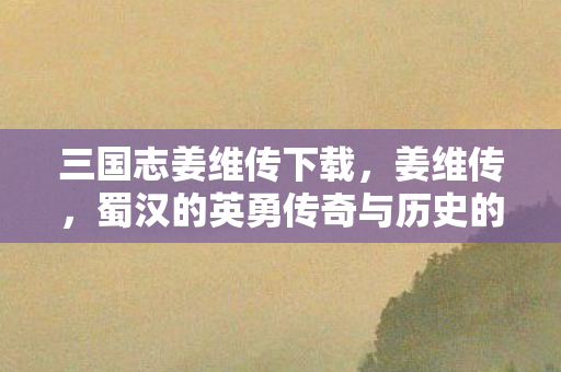 三国志姜维传下载，姜维传，蜀汉的英勇传奇与历史的传承价值