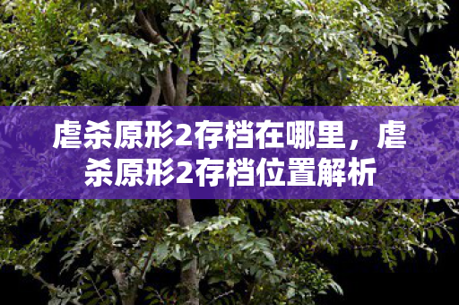虐杀原形2存档在哪里，虐杀原形2存档位置解析