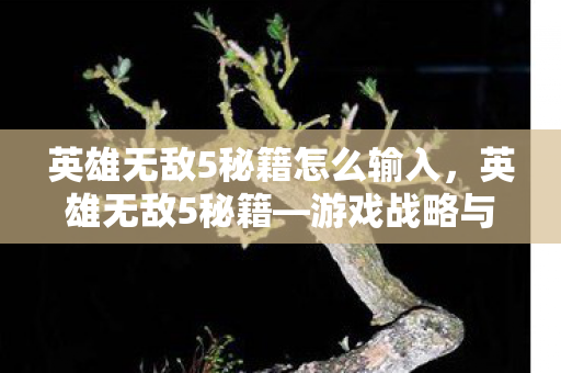 英雄无敌5秘籍怎么输入，英雄无敌5秘籍—游戏战略与技巧深度解析