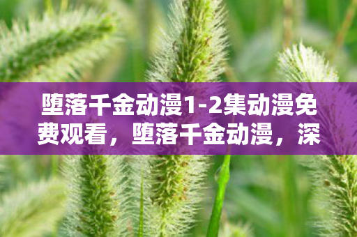 堕落千金动漫1-2集动漫免费观看，堕落千金动漫，深度解读其背后的故事与启示