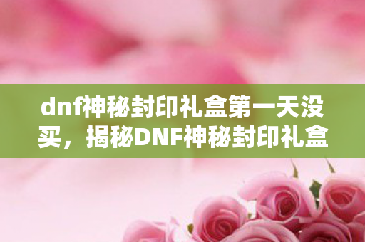 dnf神秘封印礼盒第一天没买，揭秘DNF神秘封印礼盒大回馈背后的秘密