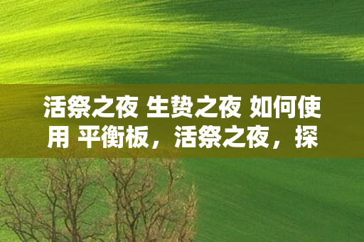 活祭之夜 生贽之夜 如何使用 平衡板，活祭之夜，探寻古老仪式的神秘面纱