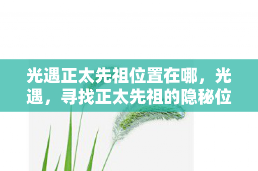 光遇正太先祖位置在哪，光遇，寻找正太先祖的隐秘位置