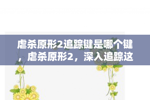 虐杀原形2追踪键是哪个键，虐杀原形2，深入追踪这款游戏的魅力所在