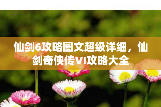 仙剑6攻略图文超级详细，仙剑奇侠传VI攻略大全