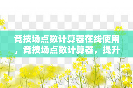 竞技场点数计算器在线使用，竞技场点数计算器，提升游戏竞技水平的关键工具