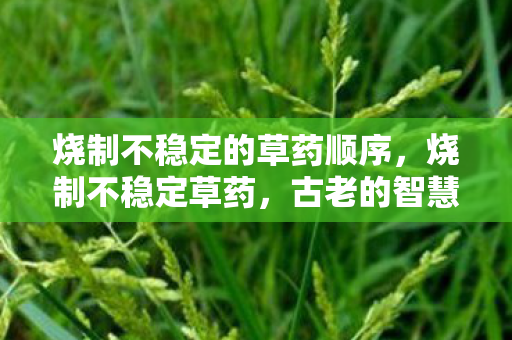 烧制不稳定的草药顺序，烧制不稳定草药，古老的智慧与现代应用的艺术